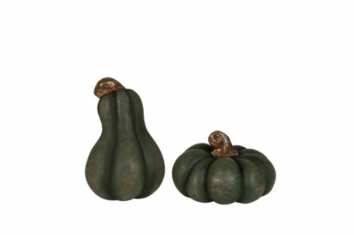 Dekorationspumpa mini grön 5x8 cm – höstdekoration