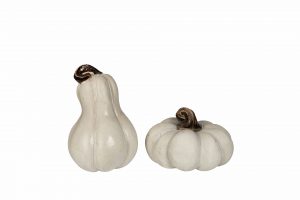 Dekorationspumpa mini vit 5x8 cm – höstdekoration