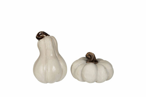 Dekorationspumpa mini vit 5x8 cm – höstdekoration