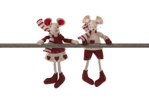Set med två dekorationsmöss med magneter