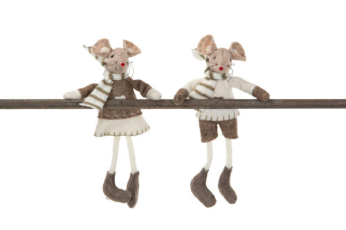 Set med två dekorationsmöss med magneter