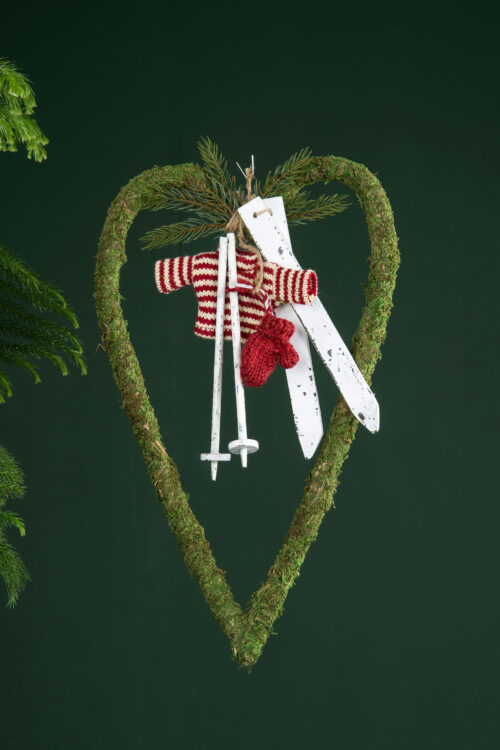 Mosshjärta smal 30 cm