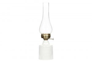 Värmeljuslykta Iris emalj shell 35 cm vit