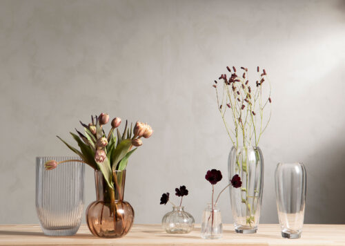 Glasvas Kamelia brunrosa