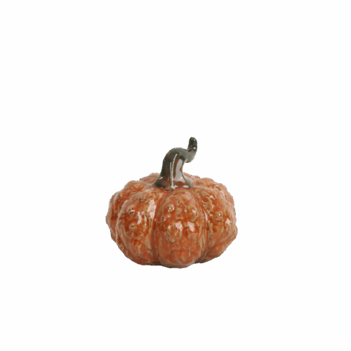 Orange dekorationspumpa i keramik 12x10 cm