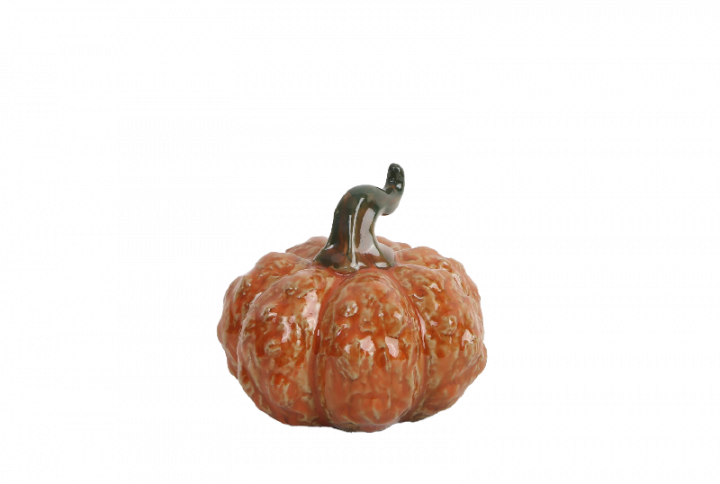 Orange dekorationspumpa i keramik 12x10 cm