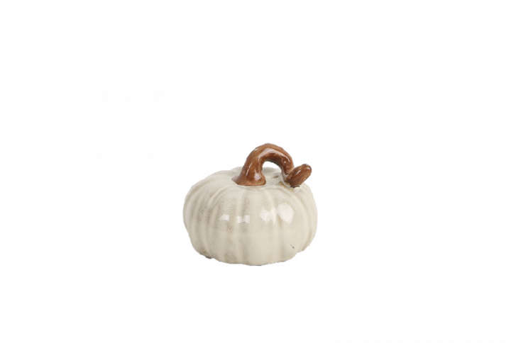 Vit dekorationspumpa i keramik 8x6x10 cm