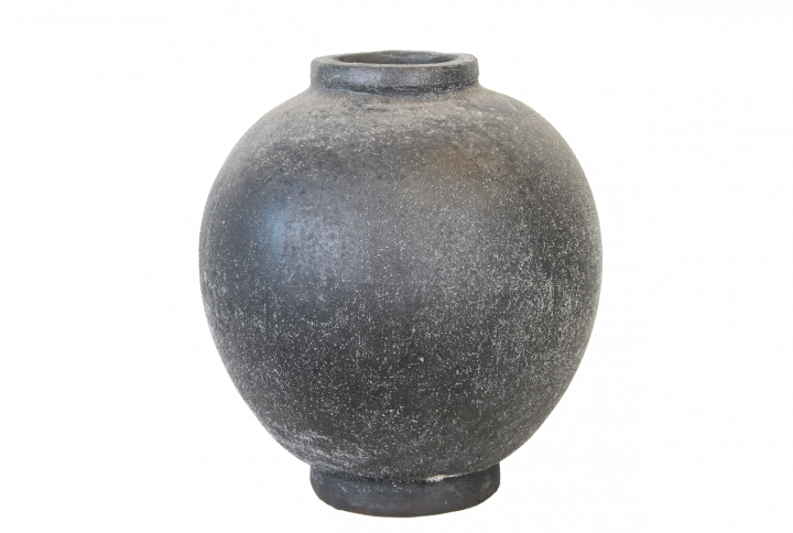 Utekruka i antik svart finish, Ø31x36 cm, utomhuskruka för växter.