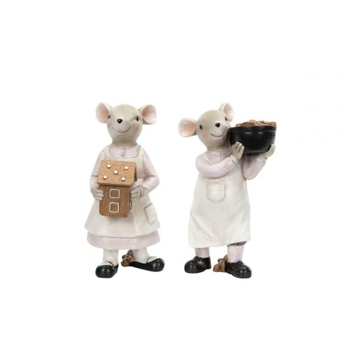 Två möss som bakar pepparkakor, 15 cm.