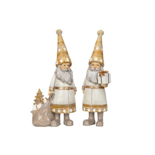 Två tomtar med julklappar, 27 cm.