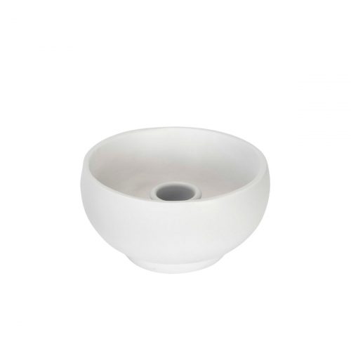 Vit ljushållare med dekorationsskål