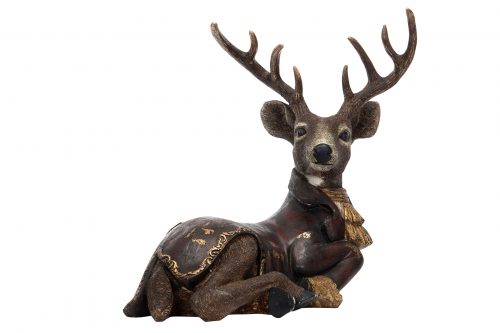 Vilande hjort i poly, 35 cm.