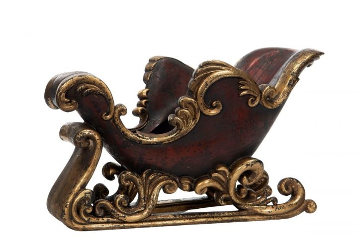 Vinhållare formad som släde, 30 cm.