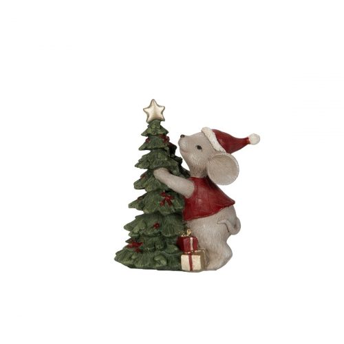 Mus med julgran i poly.