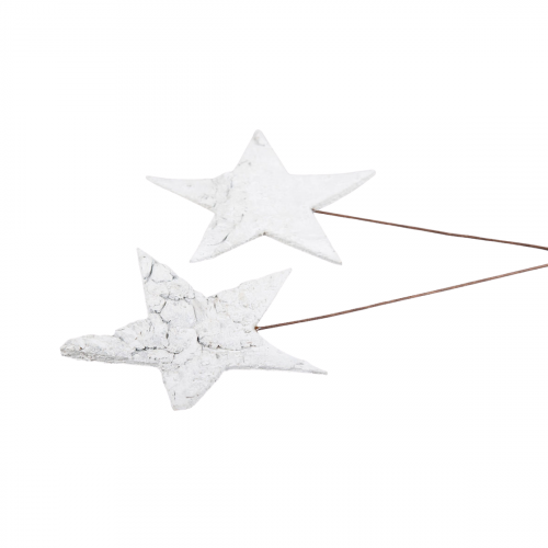 Vit näverstjärna på pinne.