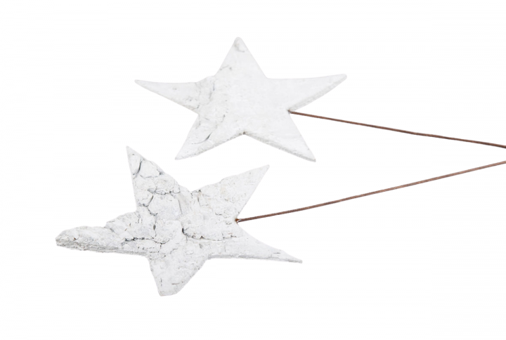 Vit näverstjärna på pinne.