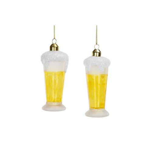 Hängdekoration Ölglas i glas, 11 cm.