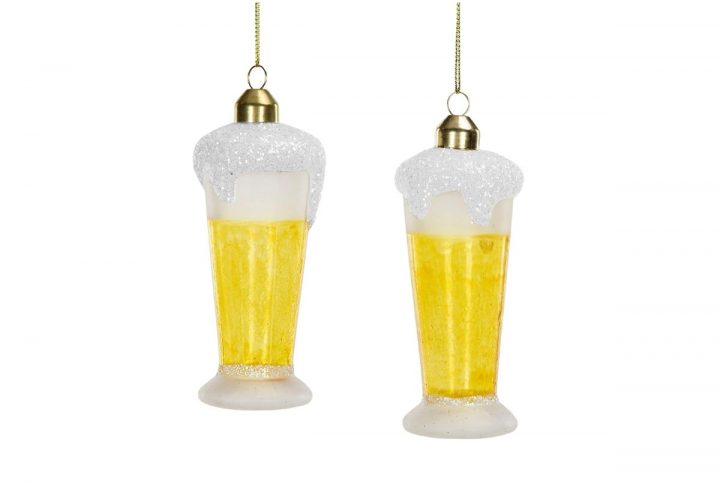 Hängdekoration Ölglas i glas, 11 cm.