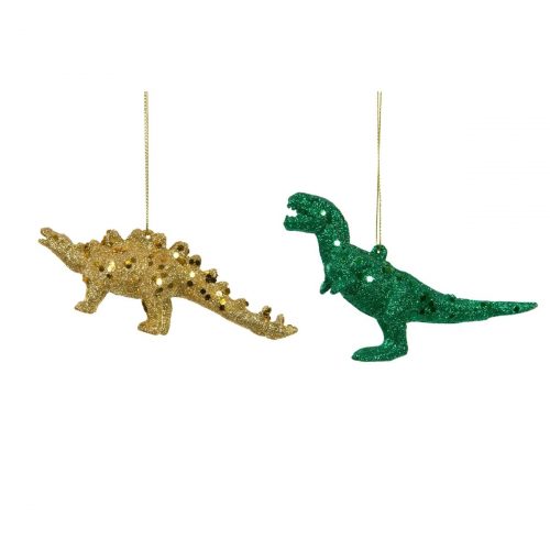 Små glittriga dinosauriehängdekorationer, 5 cm.