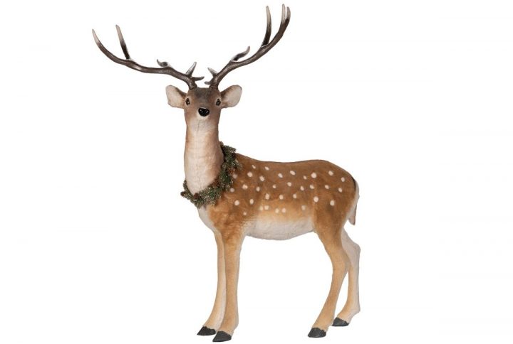 Stor dekorationshjort i frigolit och textil