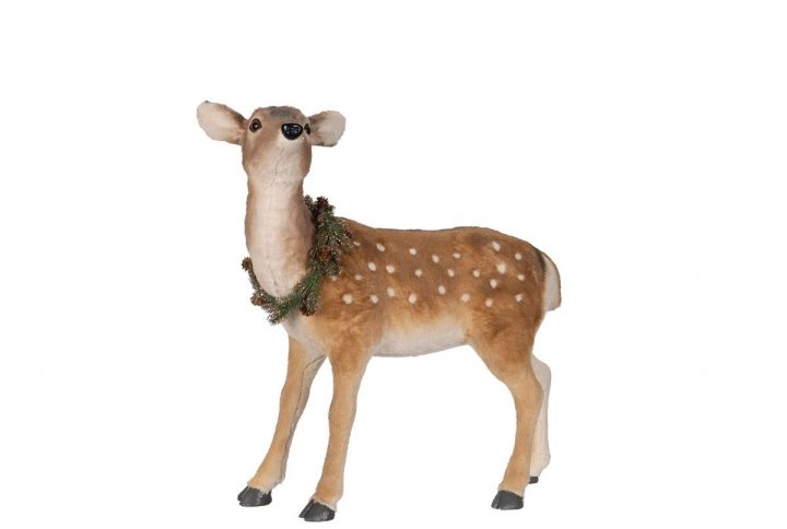 Stor dekorationshjort i frigolit och textil