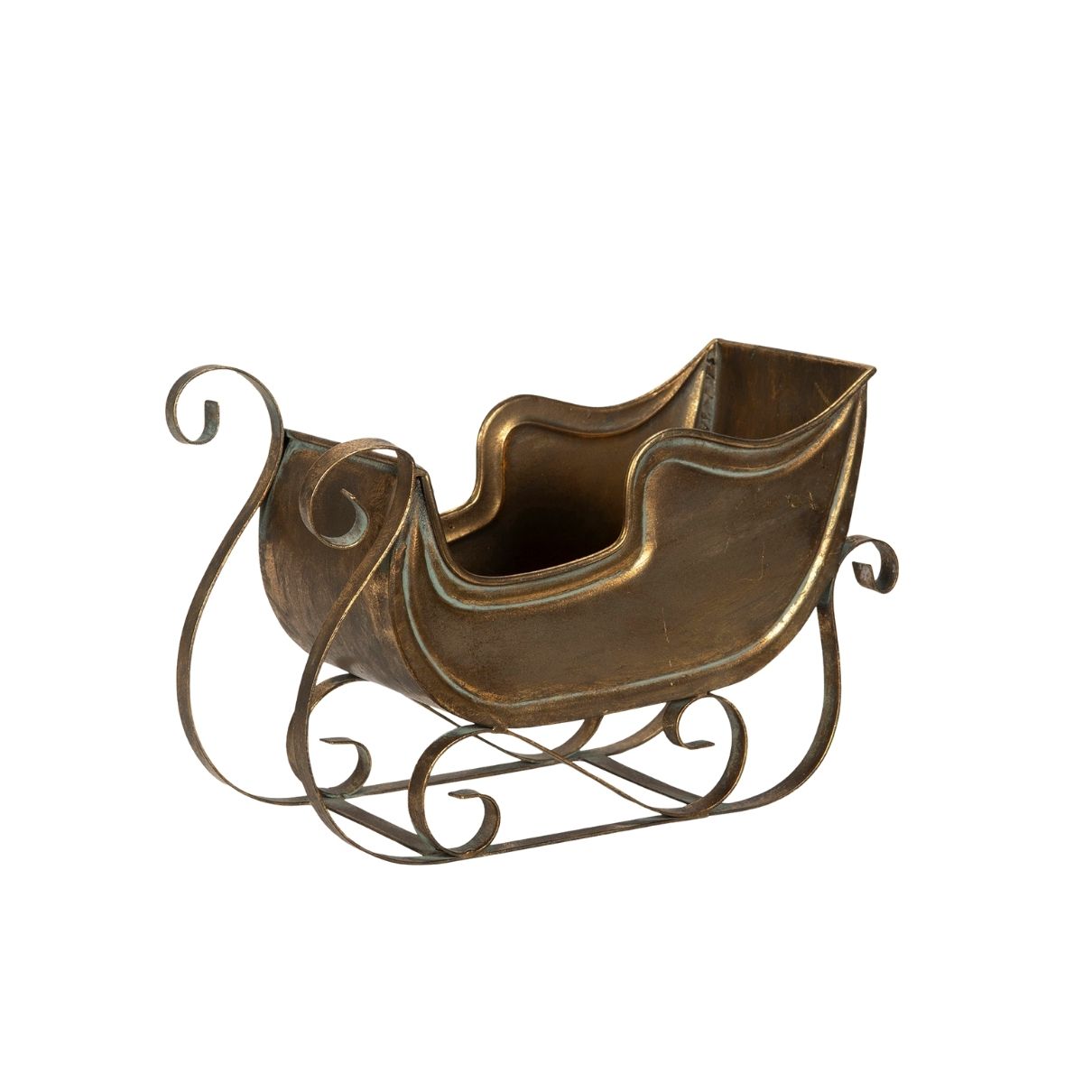 Dekorativ släde i antik mässing