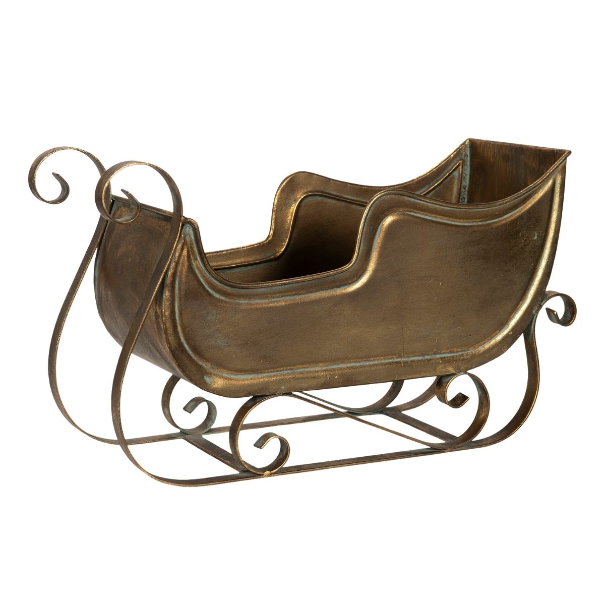Dekorativ släde i antik mässing