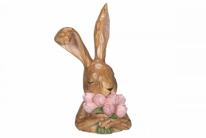 Dekorativ påskhare Tilly i klassisk design med blombukett