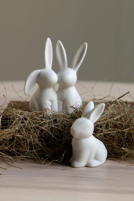 Love kanindekoration i matt keramik