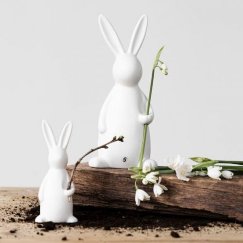 Svea vit kanindekoration i keramik