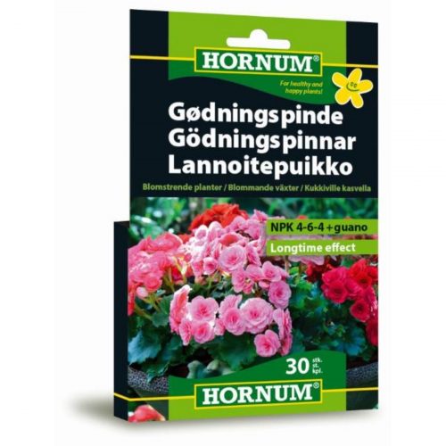 Hornum Gödselpinnar för blommande växter i krukor och balkonglådor.