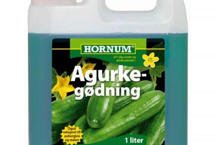 Flaska med Hornum Gurknäring för gurka, squash, melon och aubergine.